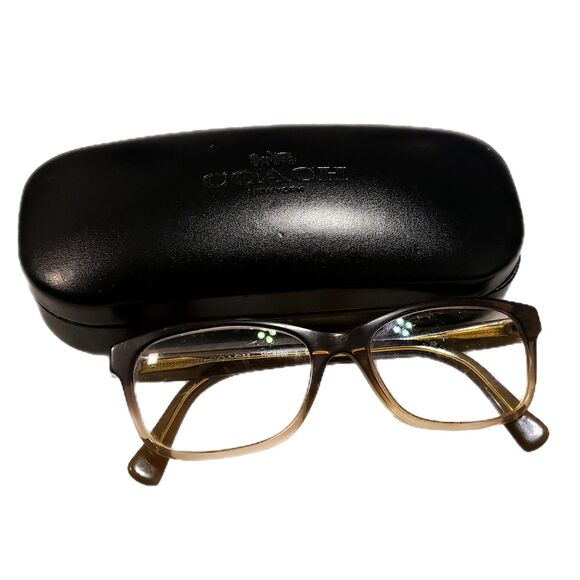 Coach HC6089 Olive Green & Brown Gradient Full Rim Eyeglass Frames w/ Case GUC - Picture 1 of 8